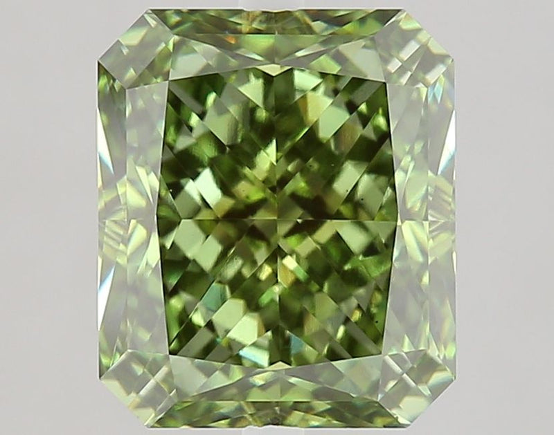 Radiant 3.09ct Fancy Vivid Green VS2 IGI #LG772674028