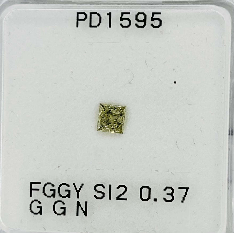 Cushion brilliant 0.37ct Fancy Grayish Greenish Yellow  GIA #1122060891