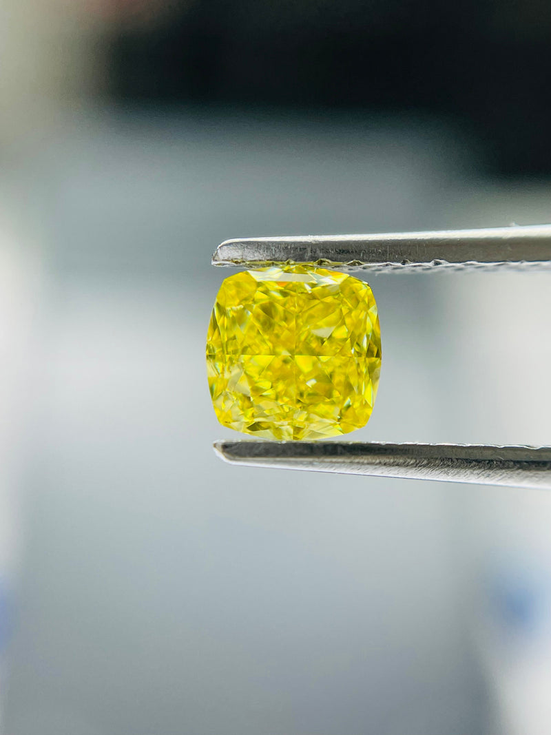 Cushion modified 0.72ct Fancy Vivid Yellow VS1 GIA #3435639122