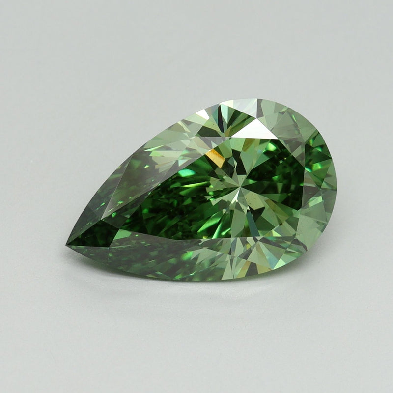 Pear 4.02ct Fancy Vivid Green VS2 IGI #LG704537596