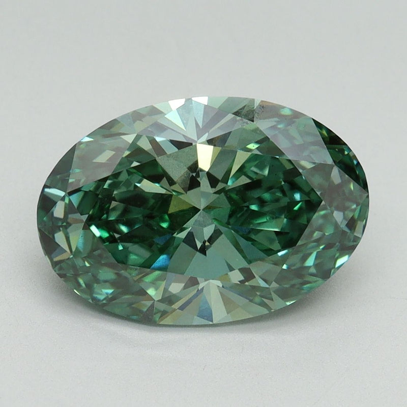 Oval 3.31ct Fancy Vivid Green VS1 IGI #LG617426947