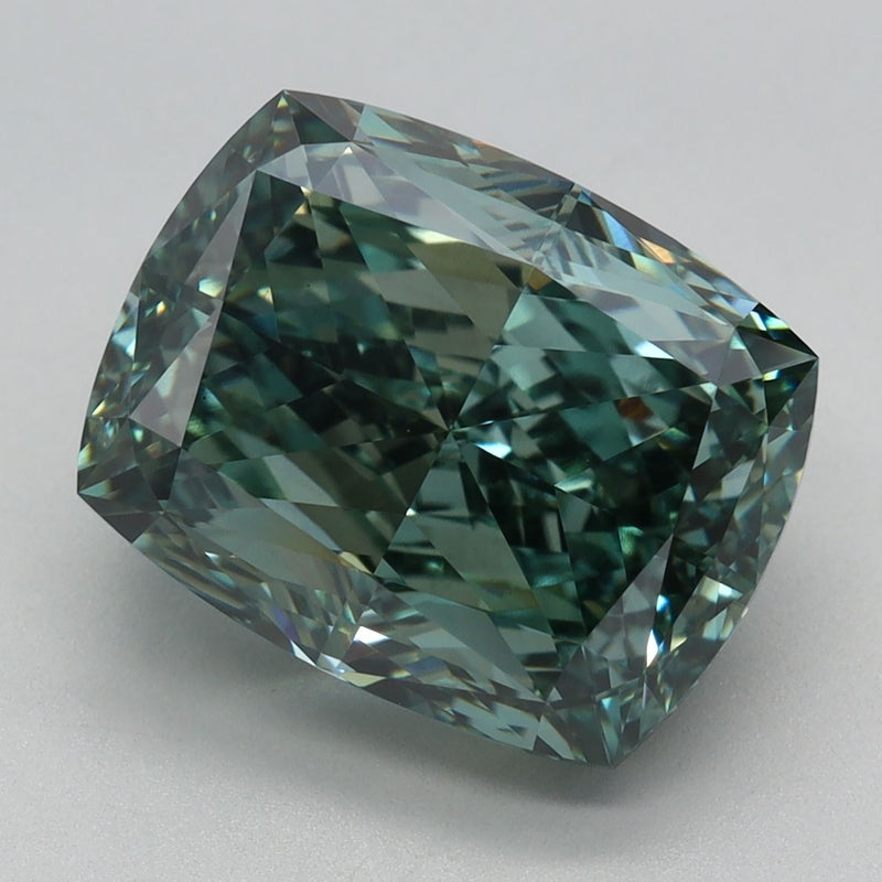 Cushion modified 5.58ct Fancy Vivid Green VS1 IGI #LG715570720