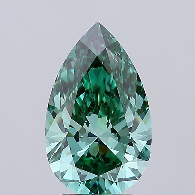 Pear 3.09ct Fancy Vivid Green VVS2 IGI #LG728538803