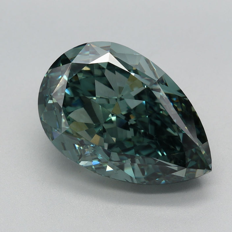 Pear 5.65ct Fancy Vivid Green VVS2 IGI #LG715571393