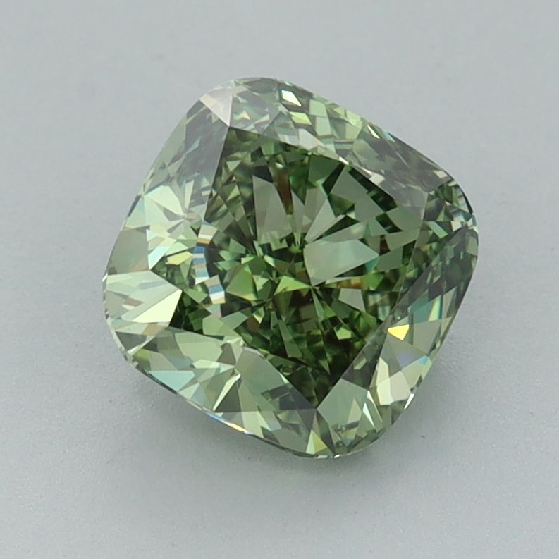 Cushion brilliant 1.66ct Fancy Vivid Green VVS2 IGI #LG658477411