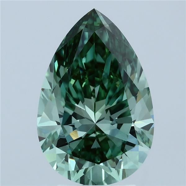 Pear 3.92ct Fancy Vivid Green VVS2 IGI #LG776631540