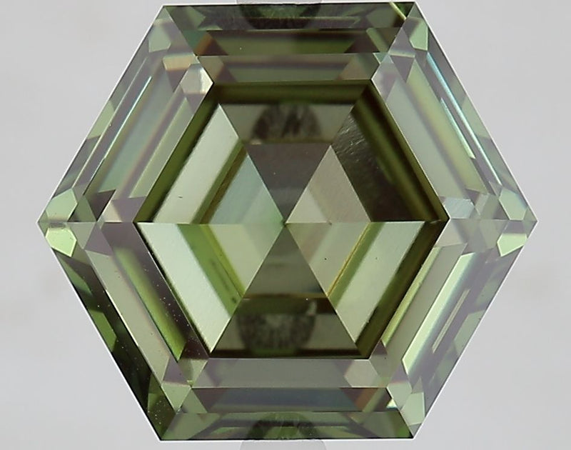 Hexagonal 6.13ct Fancy Intense Green VS1 IGI #LG662471797