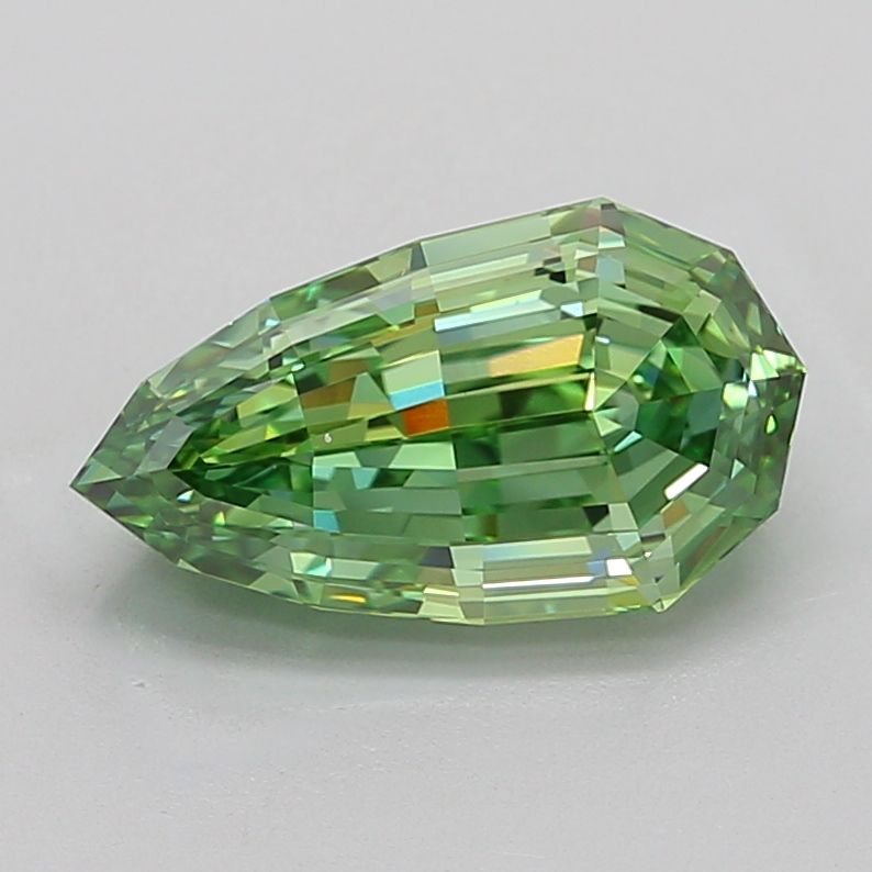 Pear 4.39ct Fancy Vivid Green VVS2 IGI #LG774693729