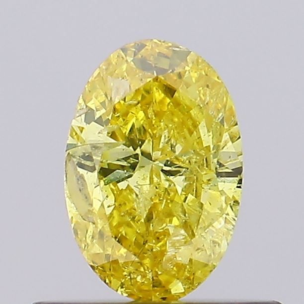 Oval 0.5ct Fancy Vivid Yellow I2 GIA #7528463021