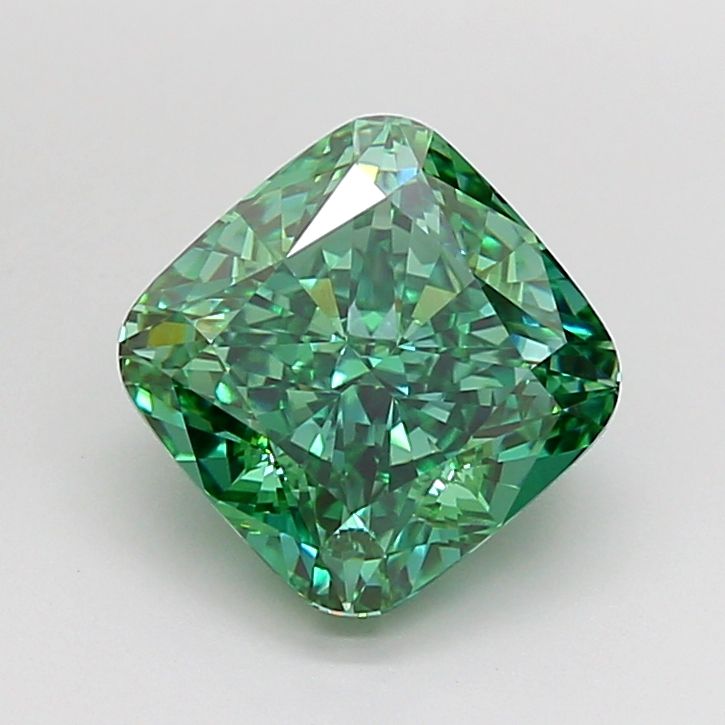 Cushion modified 3.56ct Fancy Vivid Green VVS2 IGI #LG775610943