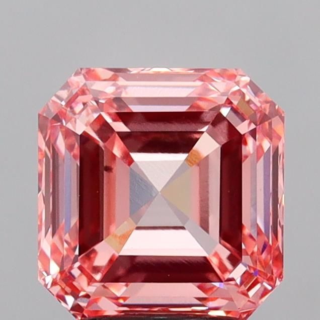 Asscher 3ct Fancy Vivid Pink VS2 IGI #LG766655324