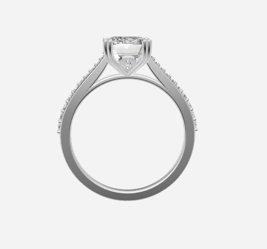 14K WG 1.5 CT Radiant D VVS1 Size 5.5 Lab grown ring