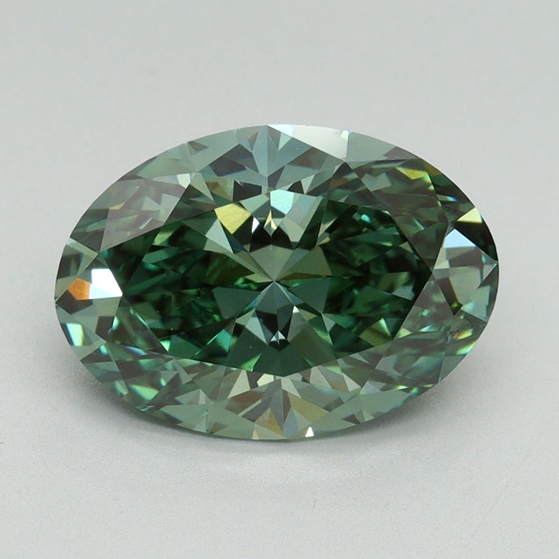 Oval 3.31ct Fancy Vivid Green VVS2 IGI #LG620403357