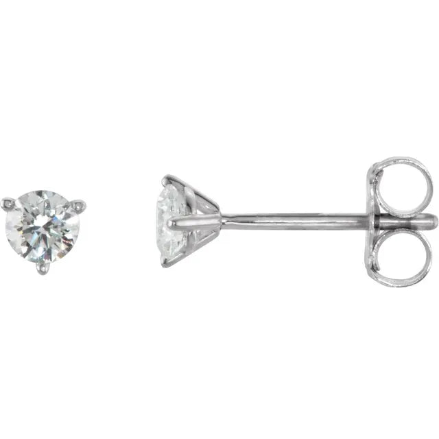 18K White Gold Lab-Grown Diamonds Stud Earrings – VVS2 Clarity, E Color, Ideal Cut