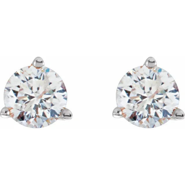 18K White Gold Lab-Grown Diamonds Stud Earrings – VVS2 Clarity, E Color, Ideal Cut