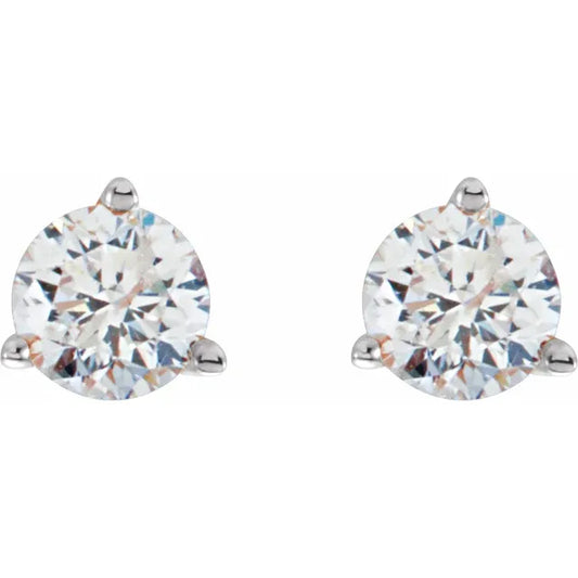 18K White Gold Lab-Grown Diamonds Stud Earrings – VVS2 Clarity, E Color, Ideal Cut