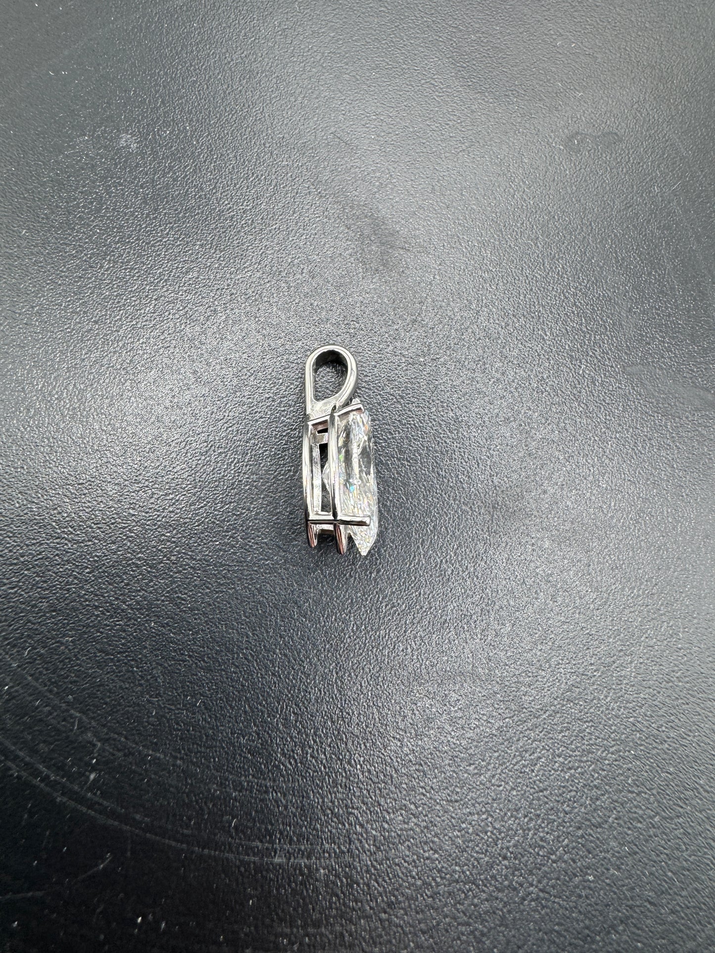14K White Gold Marquise 3.01CT E/VVS2 Lab-Grown Diamond Pendant