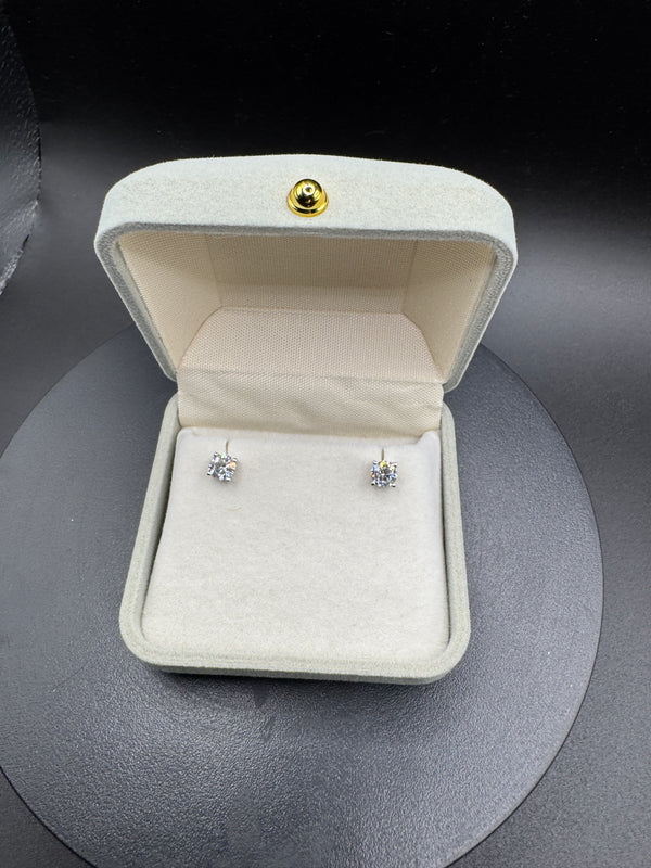 14K White Gold 1 CTW E-F/VS1-VS2 Lab-Grown Diamond Stud Earrings with Pushbacks