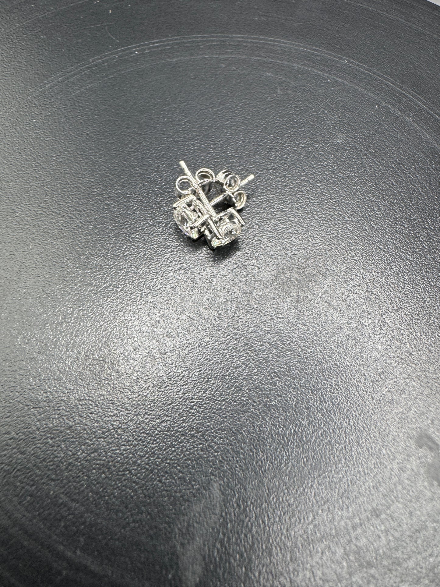 14K White Gold 1 CTW E-F/VS1-VS2 Lab-Grown Diamond Stud Earrings with Pushbacks