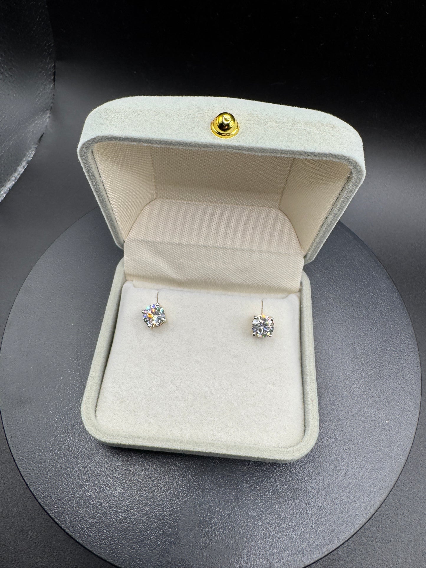 14K Yellow Gold 1.96CTW D/VVS2 Lab-Grown Diamond Stud Earrings with Pushbacks