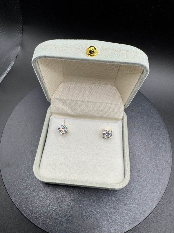 14K Yellow Gold 1.96CTW D/VVS2 Lab-Grown Diamond Stud Earrings with Pushbacks