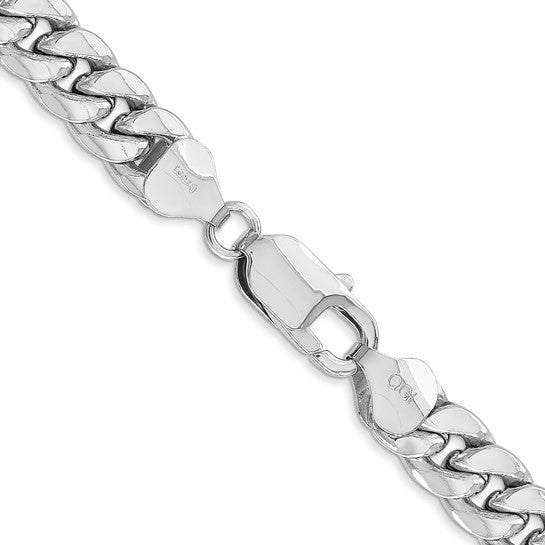 14k White Gold 6.75mm Semi-Solid Miami Cuban Chain Final Sale