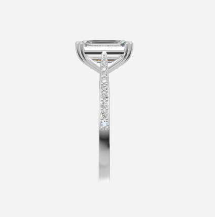 14K WG 1.5 CT Radiant D VVS1 Size 5.5 Lab grown ring