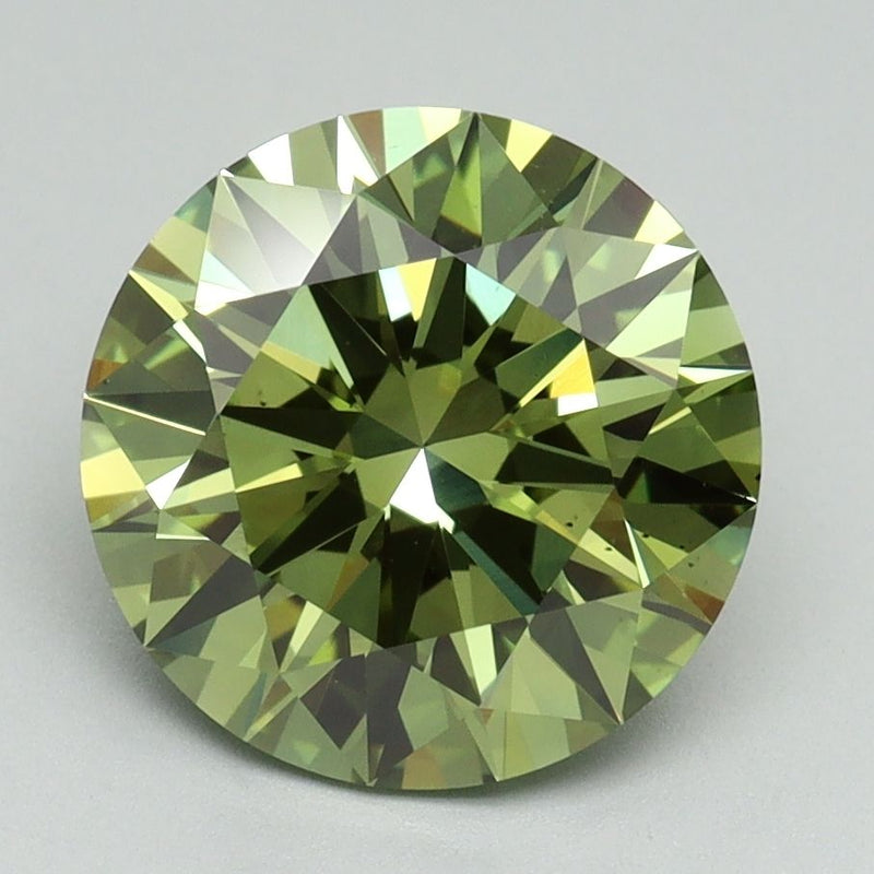 Round 3.08ct Fancy Vivid Green VS2 IGI #LG645462718