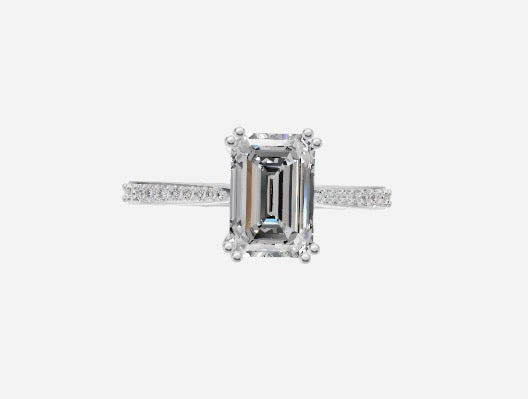 14K WG 1.5 CT Radiant D VVS1 Size 5.5 Lab grown ring