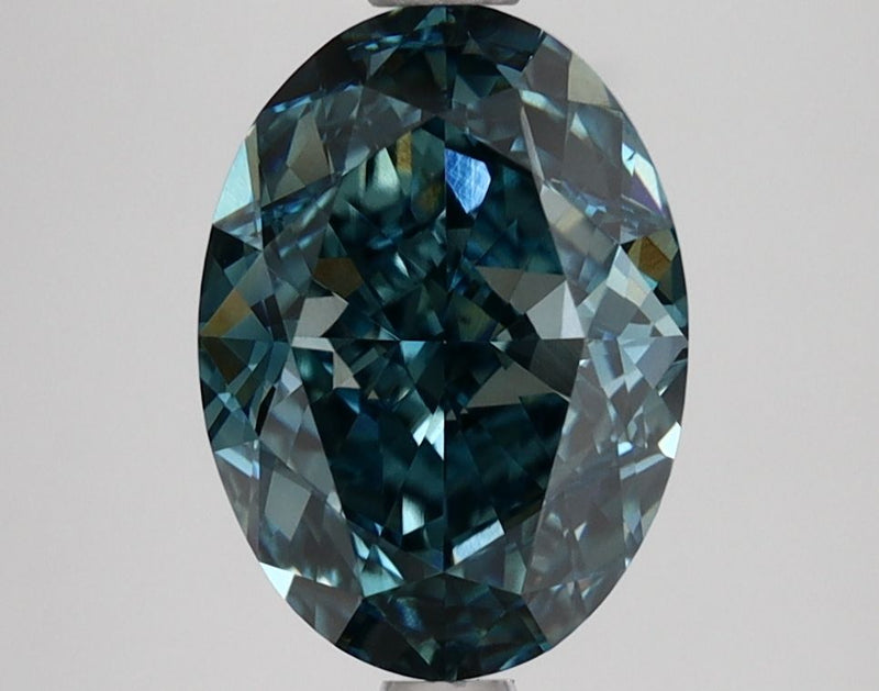 Oval 3.1ct Fancy Vivid Green Blue VS1 IGI #LG662488495