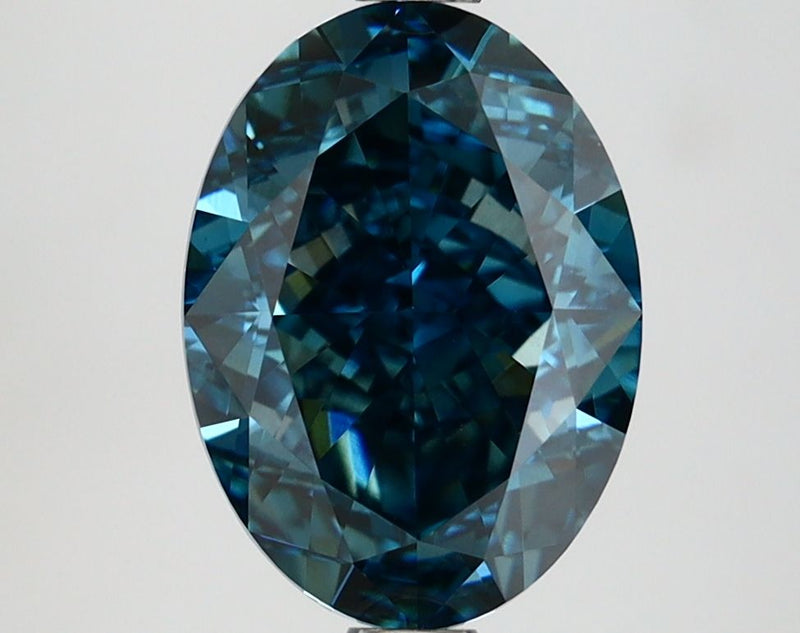 Oval 3.16ct Fancy Deep Green Blue VVS2 IGI #LG662488478