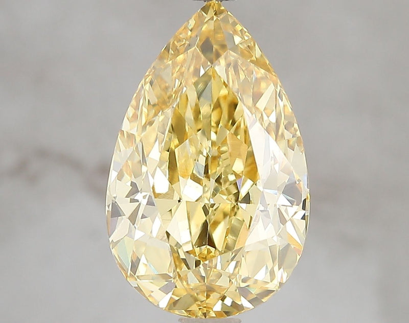 Pear 5.05ct Fancy Vivid Yellow VS1 IGI #LG671484387