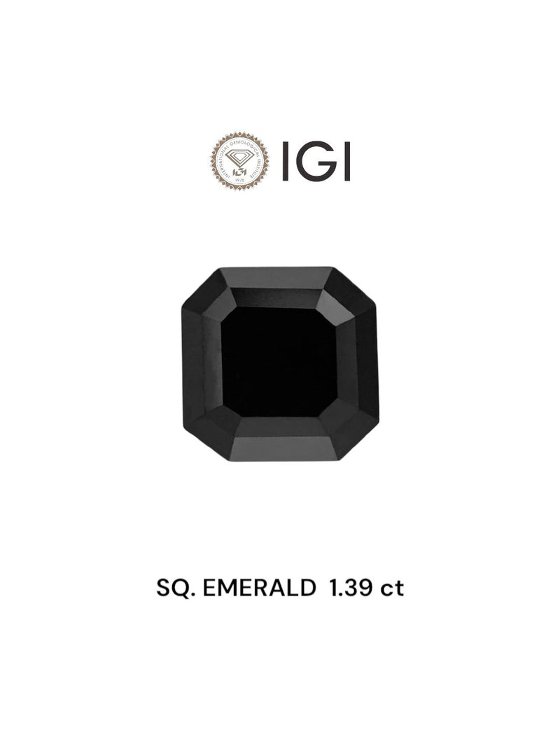 Square emerald 1.39ct Black  IGI #654442319