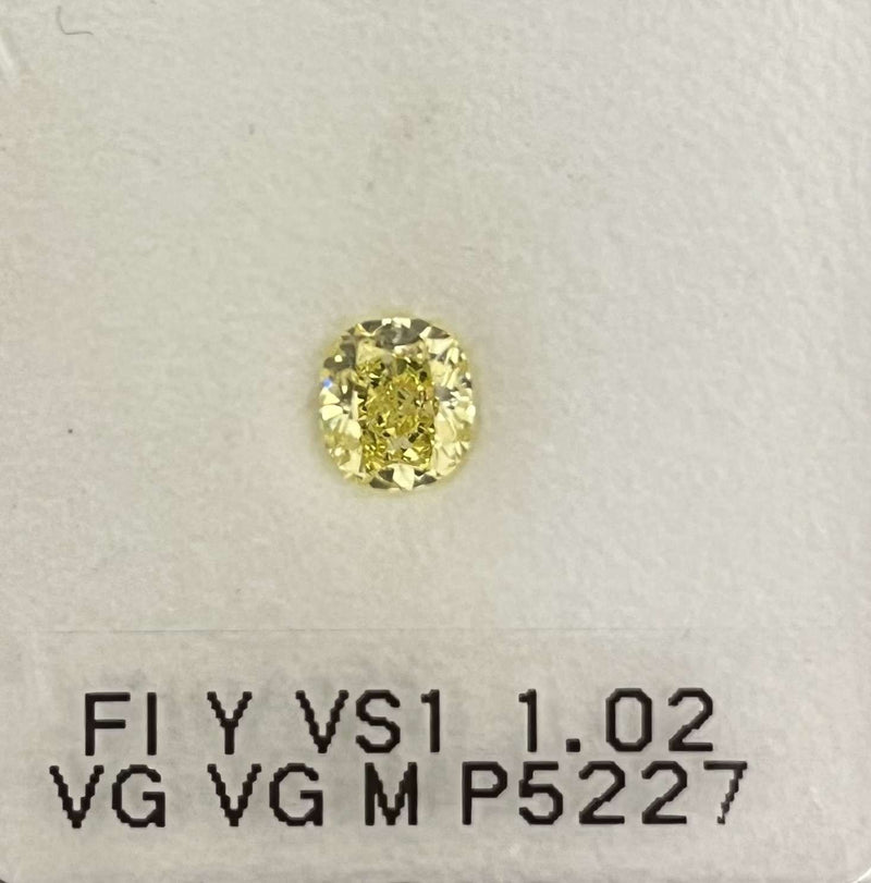 Cushion modified 1.02ct Fancy Intense Yellow VS1 GIA #5221492622