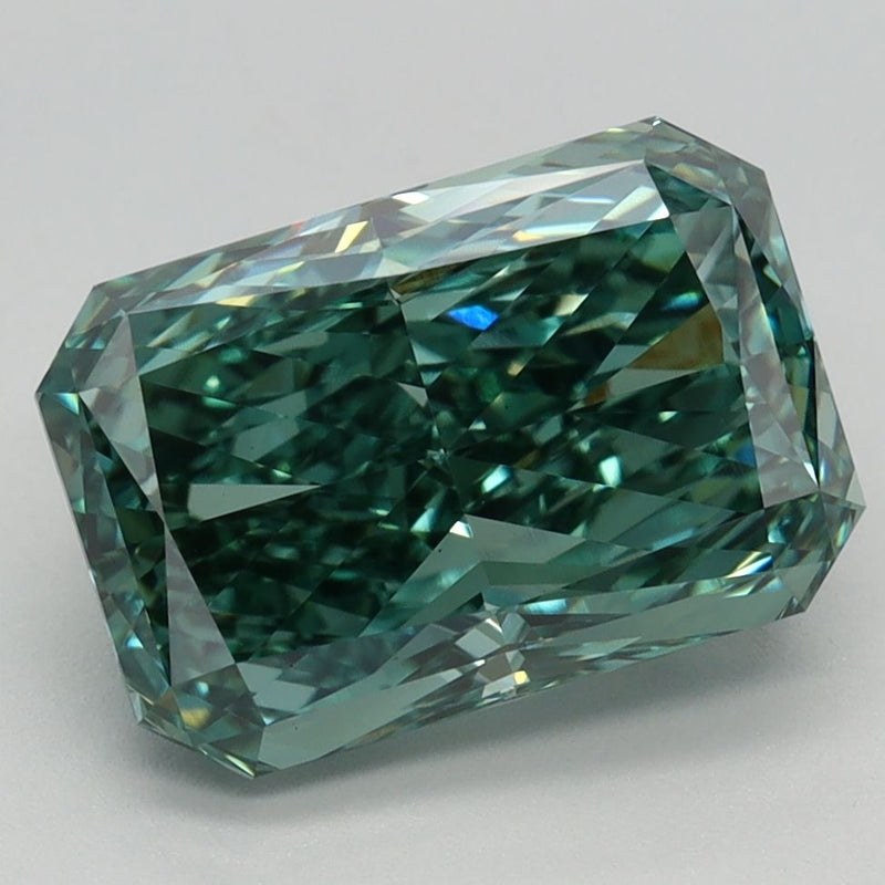 Radiant 3.37ct Fancy Vivid Green VVS2 IGI #LG651453407