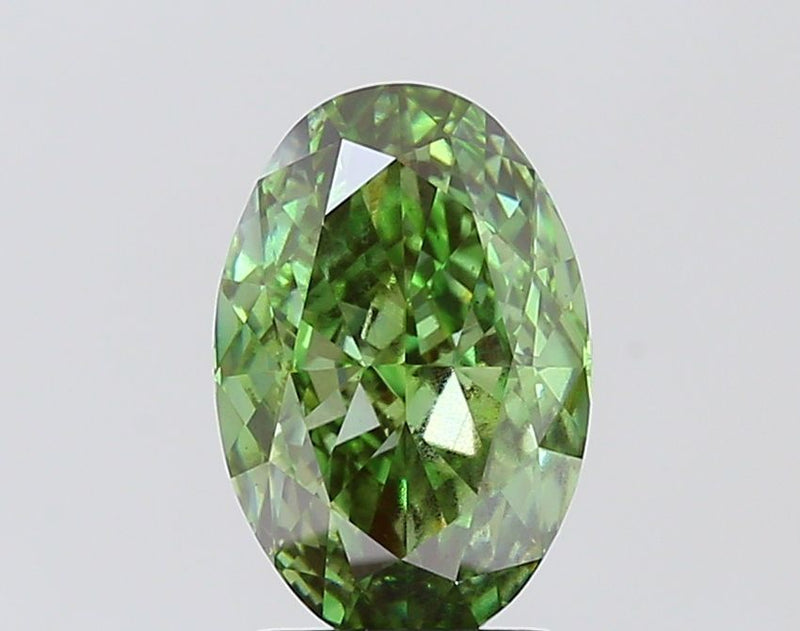 Oval 3ct Fancy Vivid Green VS1 IGI #LG729550345