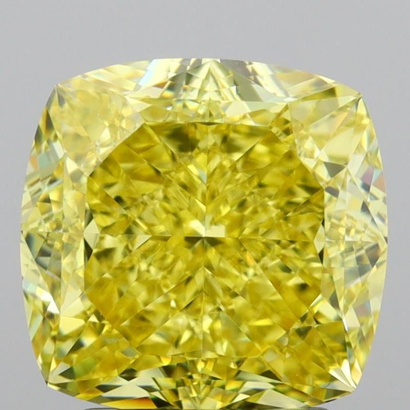 Cushion modified 3.02ct Fancy Vivid Yellow VVS2 GIA #6535487152