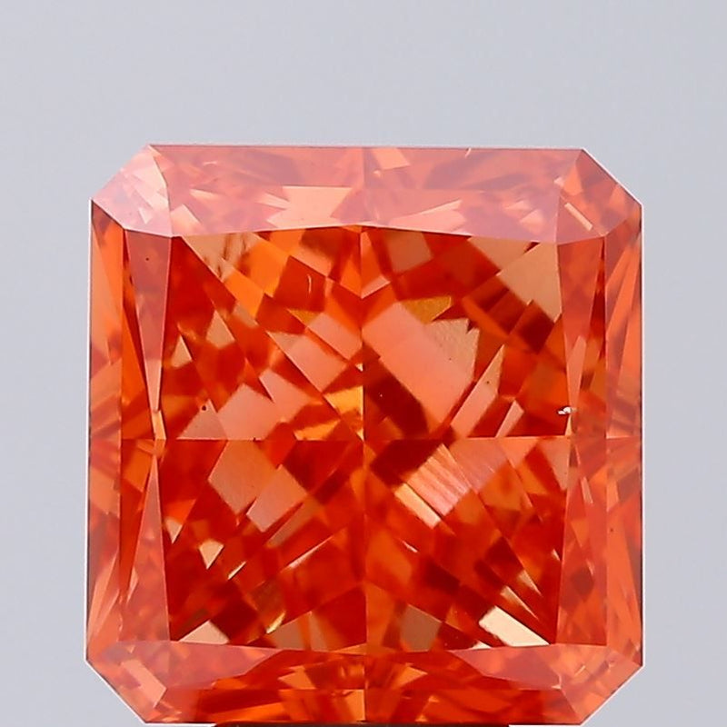 Square radiant 7.04ct Fancy Vivid Pinkish Orange VS2 IGI #LG731541002