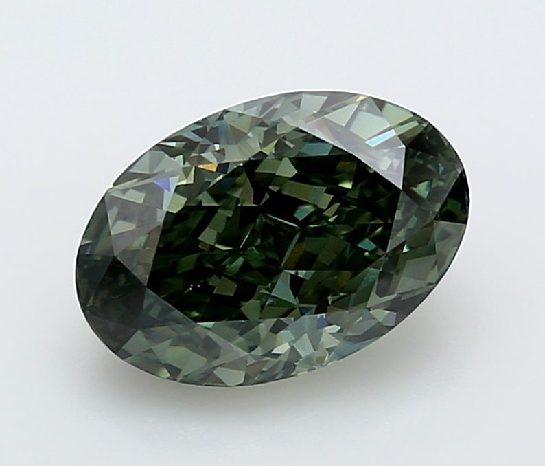 Oval 3.14ct Fancy Vivid Green VVS2 IGI #LG749573297