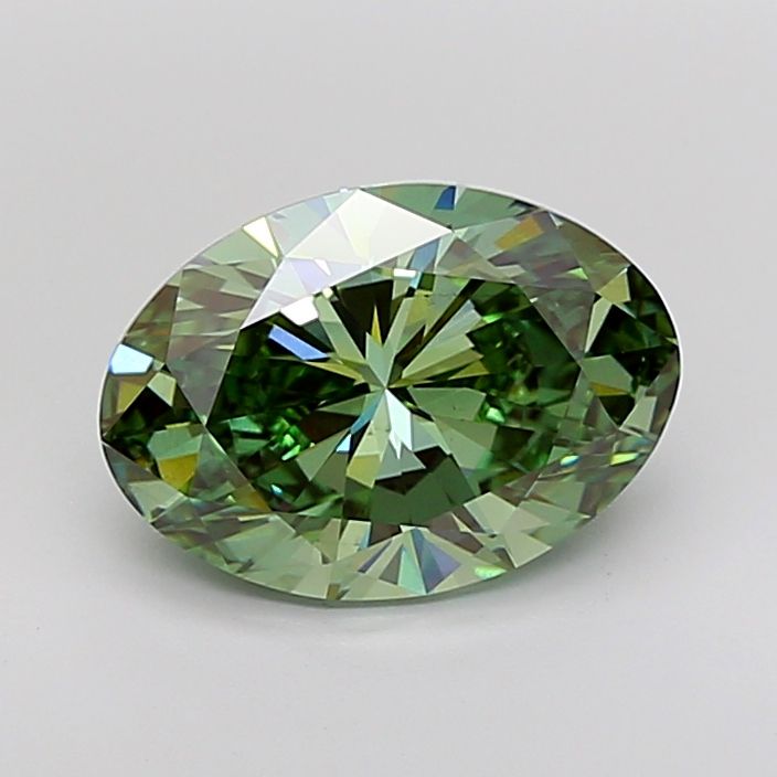 Oval 5.55ct Fancy Vivid Green VS1 IGI #LG710502372