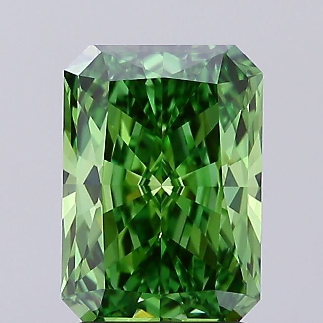 Radiant 2ct Fancy Vivid Green VVS2 IGI #LG771641402