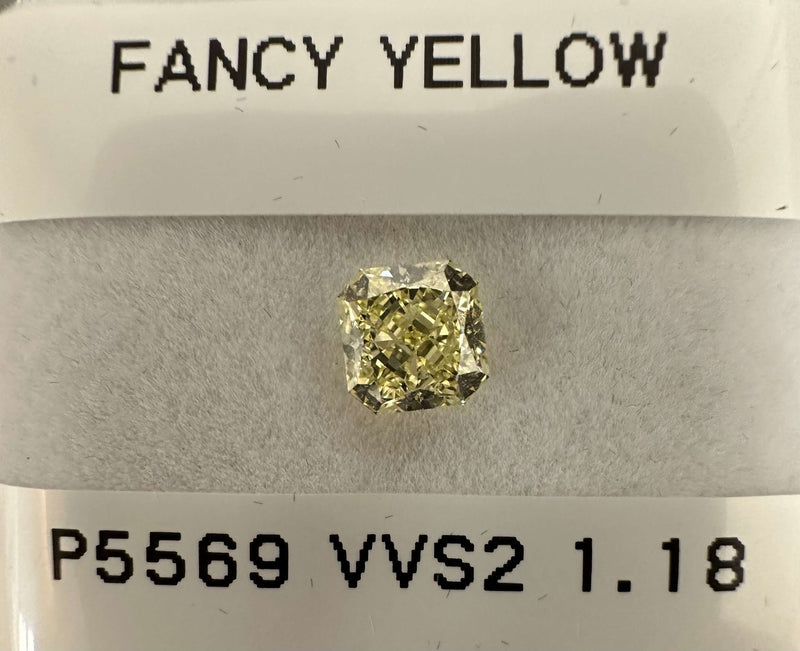 Square radiant 1.18ct Fancy Yellow VVS2 GIA #6227499784