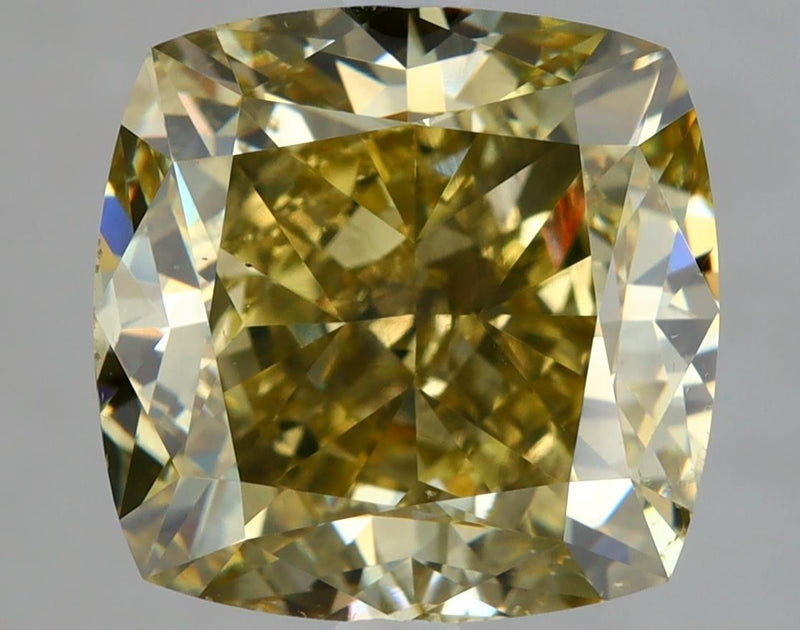 Cushion brilliant 5.01ct Fancy Dark Brown Greenish Yellow SI2 GIA #6445175846