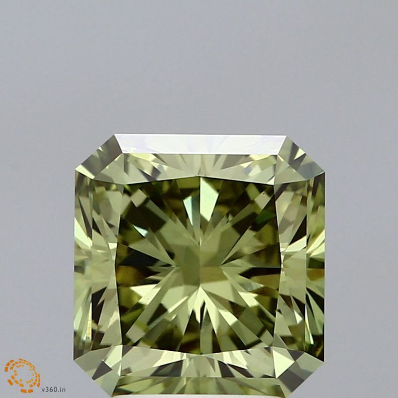Square radiant 3.19ct Fancy Vivid Green VS1 IGI #LG647479450