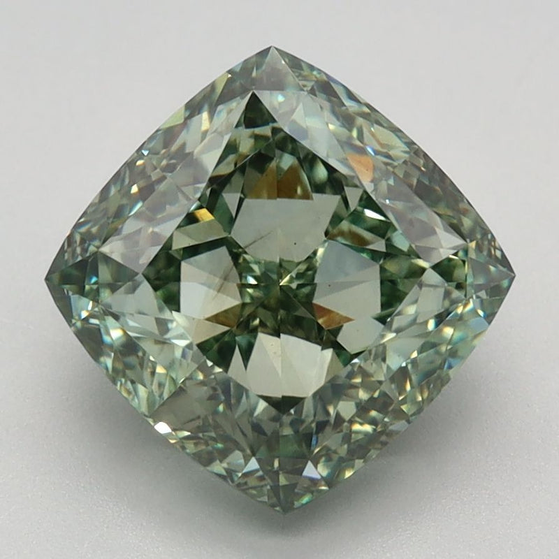 Cushion modified 3.19ct Fancy Intense Green VS2 IGI #LG620484270