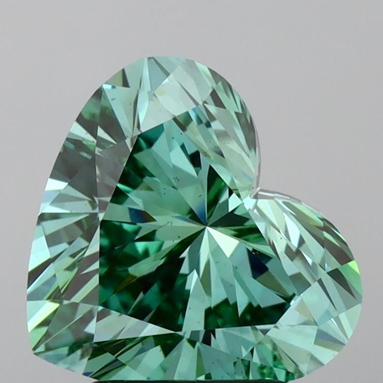 Heart 2.5ct Fancy Vivid Green VS1 IGI #LG727583624