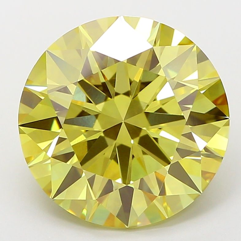 Round 6.04ct Fancy Vivid Yellow VVS2 IGI #LG793622844
